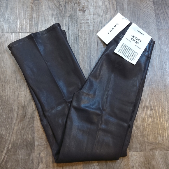 FRAME DENIM Jetset Crop Mini Boot NWT in Espresso Coated - Picture 7 of 16